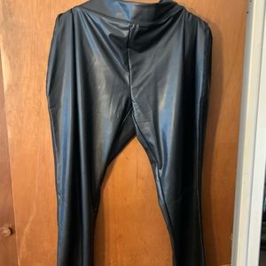 Faux leather stretch pants from Ashley Stewart